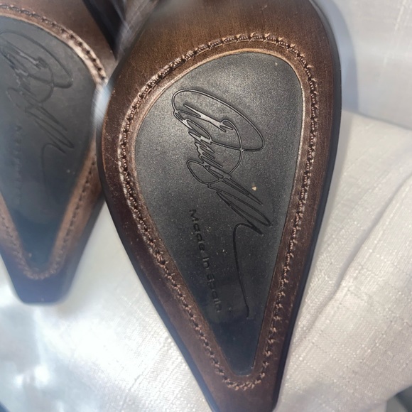 NWOB Donald J Pliner Leather Brown Ankle Boots - Picture 5 of 9